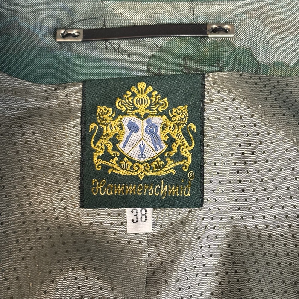 Hammerschmid German Green Scenic Wood Button Jacket Size 38/Large Women's - Picture 4 of 12